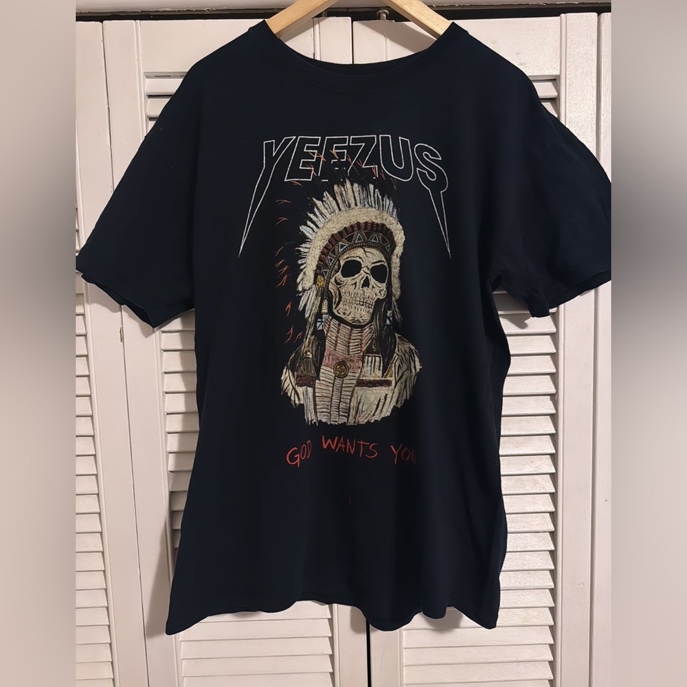 YEEZUS Tour official tee 2013 God Wants You skull